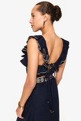 Malika Bustier Top - Navy Tops - Cropped & Casual Rosewater House