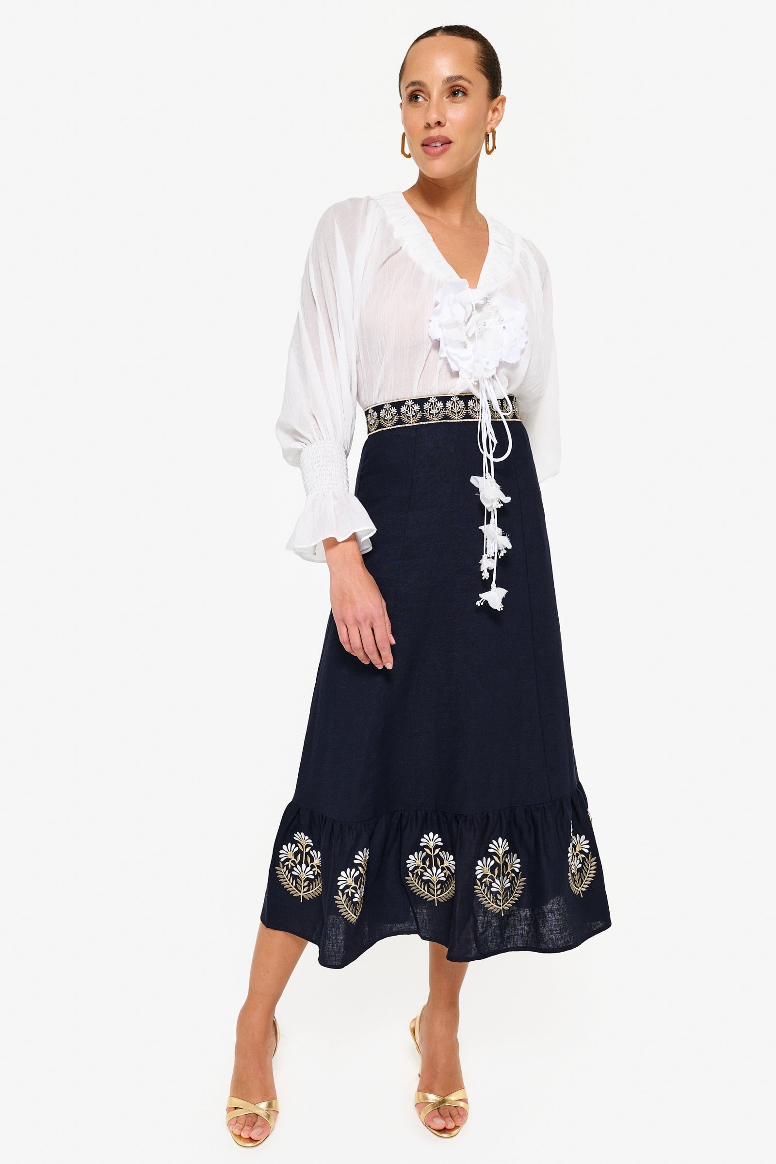 Ayan Skirt - Navy Bottoms - Skirts Rosewater House