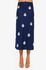 Mina Skirt - Navy & white Rosewater House