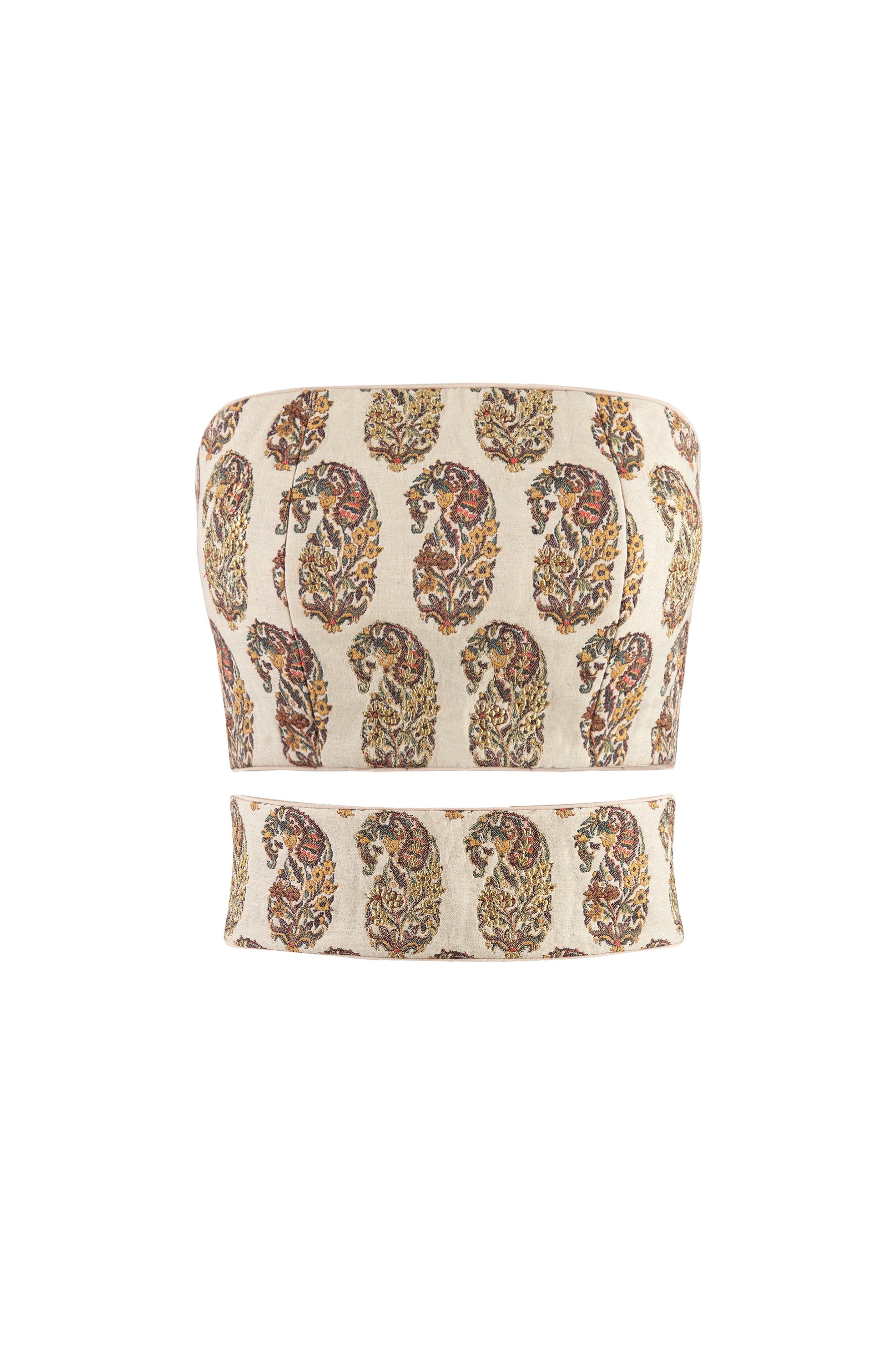 Termeh Jahan Top - Ivory Paisley Tops - Bustier & Embroidered Rosewater House