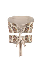 Termeh Jahan Top - Ivory Paisley Tops - Bustier & Embroidered Rosewater House