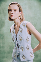 Sarv Vest - Blue & White Rosewater House