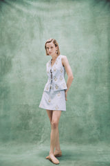 Sarv Mini Skirt - Blue & white Rosewater House