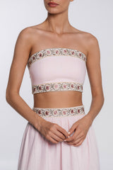 Carnation Crop Top - Pink Tops - Bustier & Embroidered Rosewater House 