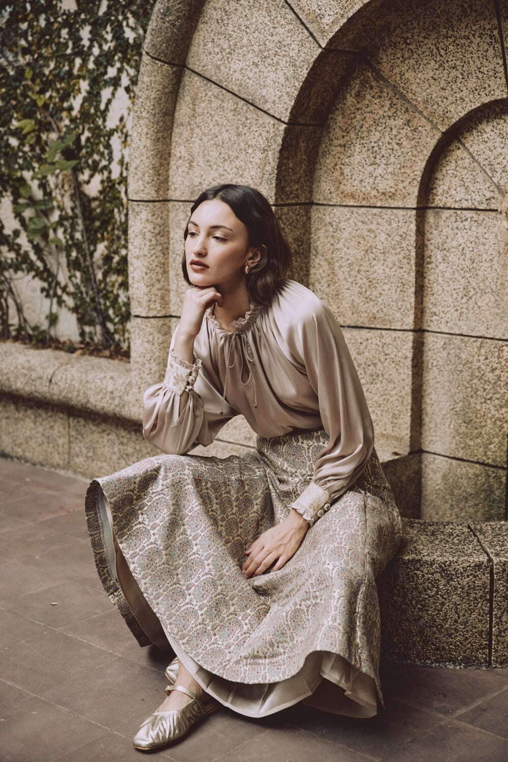 Chiara Blouse - Gold Tops - Blouse Rosewater House