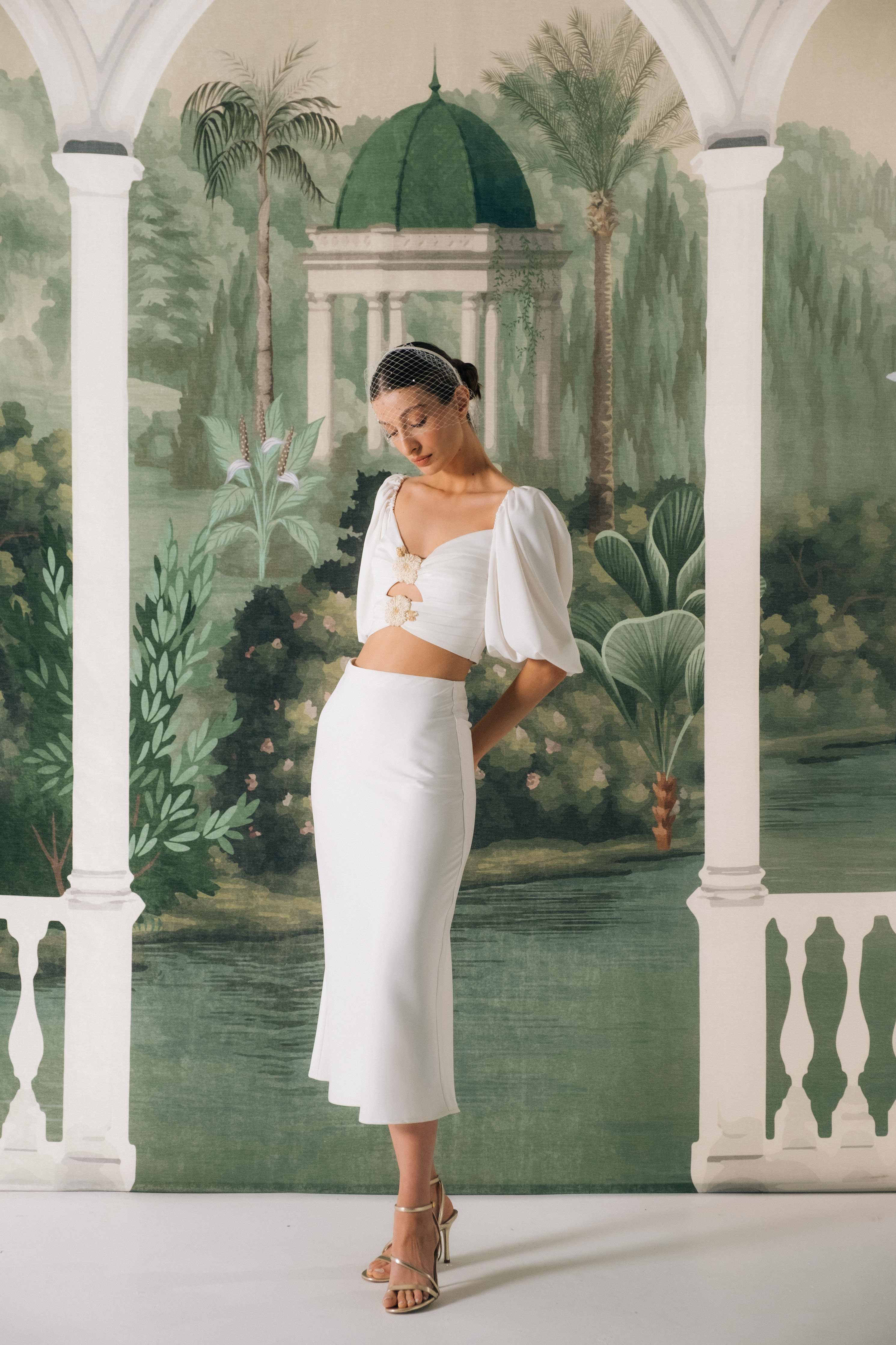 Silk Avin Midi Slip Skirt - Ivory Bottoms - Skirts RoseWaterHouse