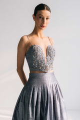 Jasmine Bustier and Yass Skirt - Blue Dresses - Formal Rosewater House