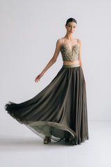 Jasmine Bustier and Skirt - Olive Dresses - Formal Rosewater House