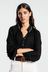 Golab Blouse - Black & Ivory (Limited Edition) Tops - Blouse Rosewater House