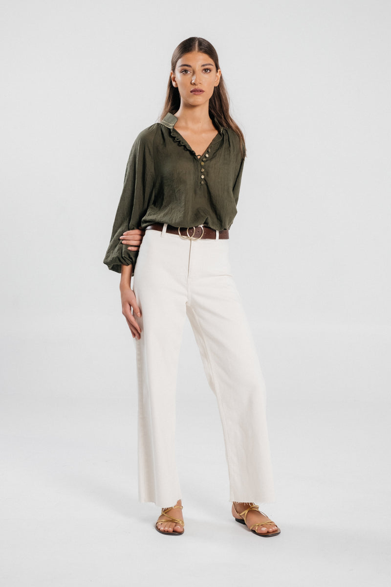 Golab Blouse - Khaki (Limited Edition) Tops - Blouse Rosewater House 