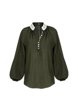 Ivy Blouse - Khaki Rosewater House