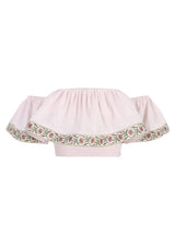 Carnation Off the Shoulder Top - Pink & Pink Tops - Bustier & Embroidered Rosewater House