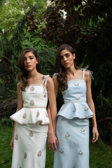 Mina Skirt - Baby Blue & Ivory (OTM Exclusive) Rosewater House