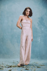 Raha Pants - Printed Silk Pink Rosewater House