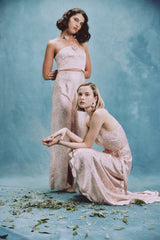 Raha Pants - Printed Silk Pink Rosewater House