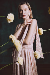 Fiona Dress - Printed Silk Pink Rosewater House