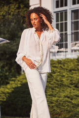 Niloufar Blouse - White Tops - Blouse Rosewater House