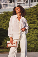 Niloufar Blouse - White Tops - Blouse Rosewater House