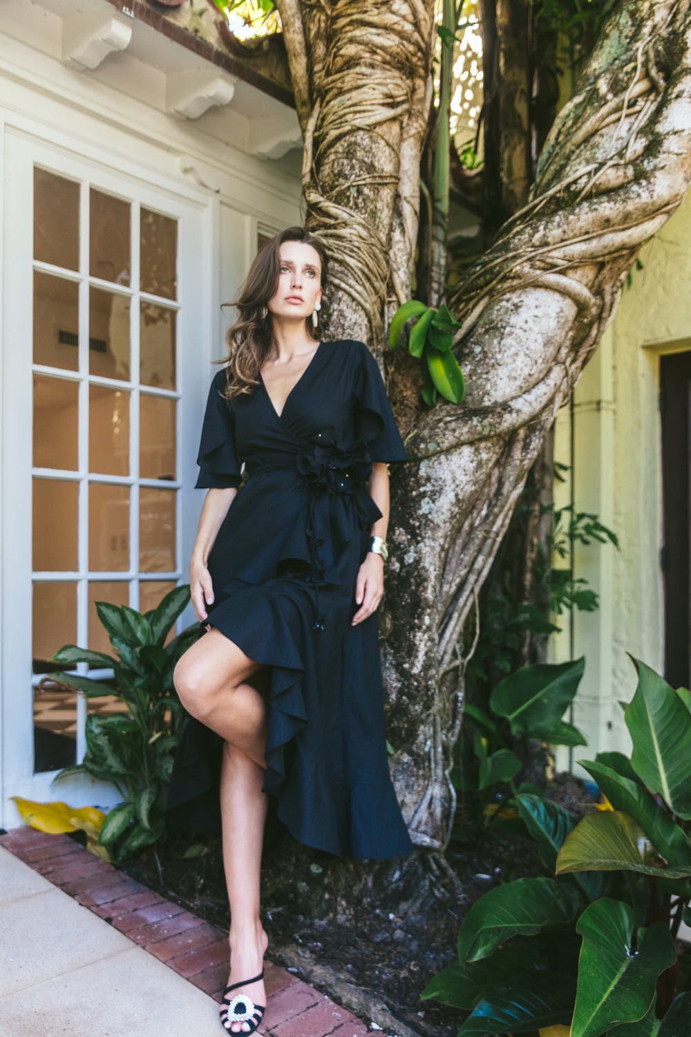 Gol Wrap Dress - Black Dresses - Formal Rosewater House