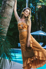 Golestan Ruffle Skirt - Canary Bottoms - Skirts Rosewater House