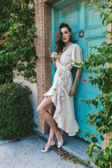 Gol Wrap Dress - Sand Dresses - Formal Rosewater House