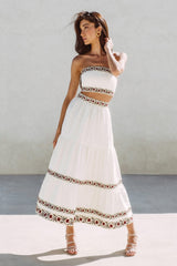 Carnation Ruffle Skirt - Ivory & Red Rosewater House