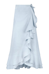 Golestan Ruffle Skirt - Blue Bottoms - Skirts Rosewater House 