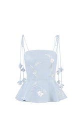 Lily Top- Baby Blue & Ivory Rosewater House