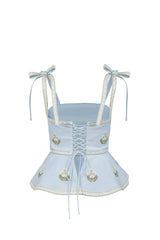 Mina Top - Baby Blue & Ivory (OTM Exclusive) Rosewater House