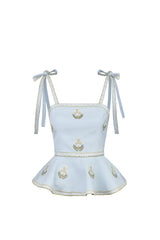 Mina Top - Baby Blue & Ivory (OTM Exclusive) Rosewater House