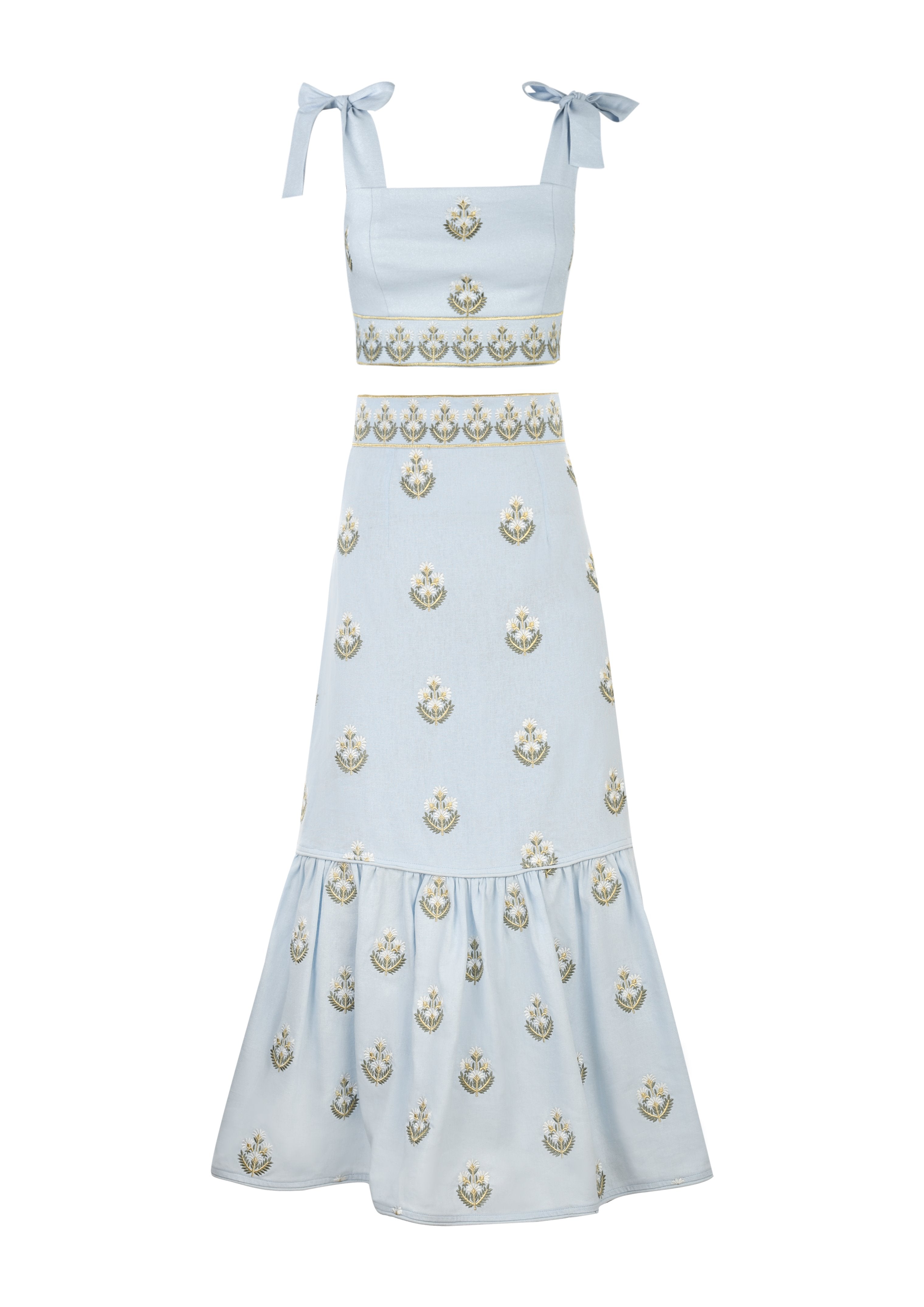 Begum Set - Light Blue & White Rosewater House