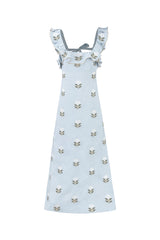 Malika Dress -White & Baby Blue Dresses - Formal Rosewater House 