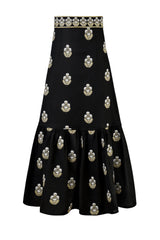 Begum Skirt- Black & White & Gold Rosewater House