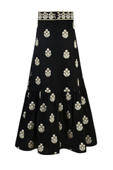 Begum Skirt- Black & White & Gold Rosewater House