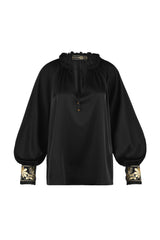 Chiara Blouse - Black Rosewater House