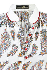 Golab Blouse - Paisley & Red (SAMPLE) Tops - Blouse Rosewater House