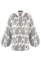 Golab Blouse - Paisley & Red Tops - Blouse Rosewater House
