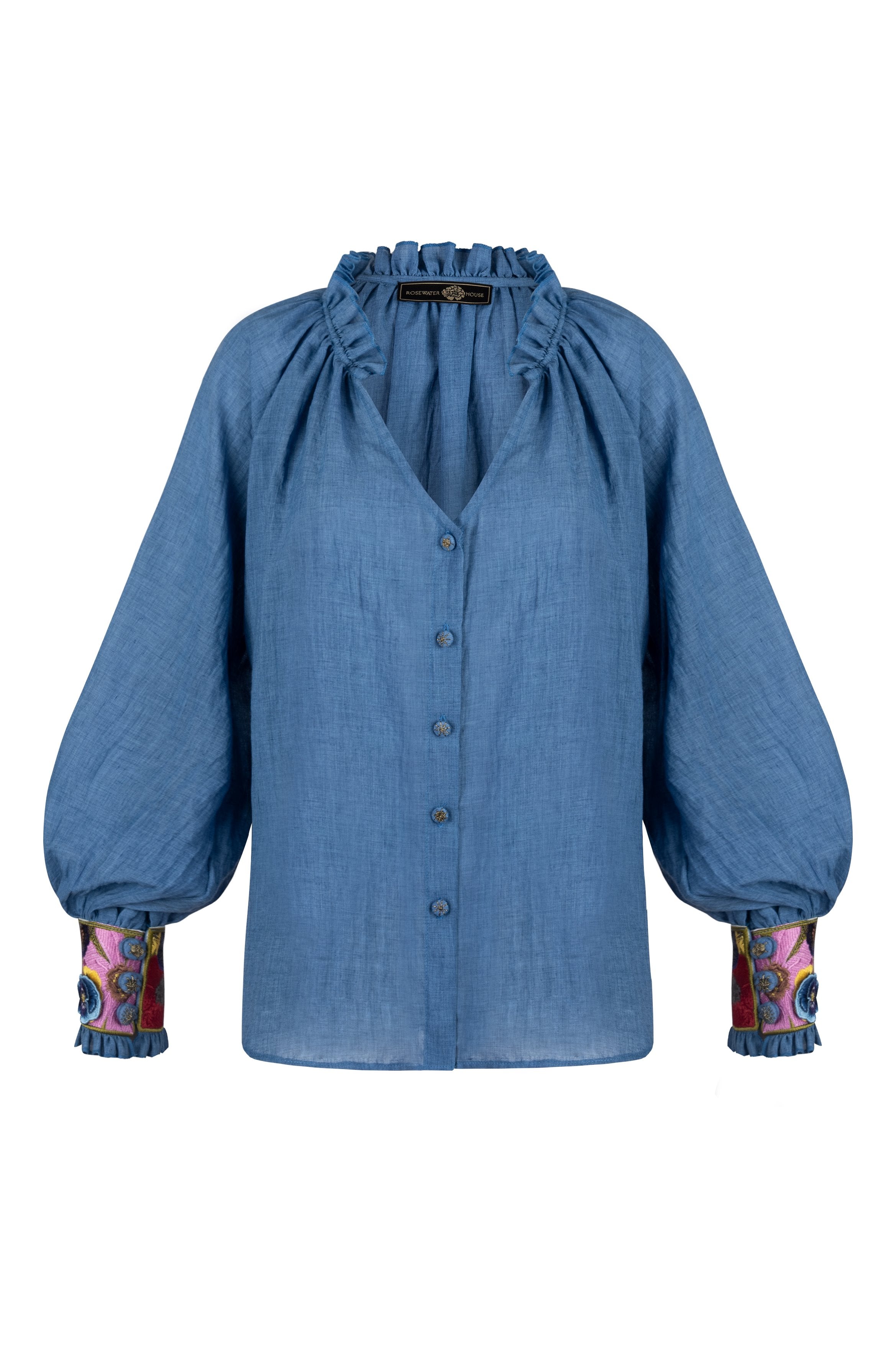 Pansy Blouse - Cobalt Blue Rosewater House