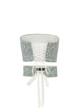 Termeh Jahan Top - Blue & Silver Paisley Tops - Bustier & Embroidered OVER THE MOON