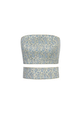 Termeh Jahan Top - Blue & Silver Paisley Tops - Bustier & Embroidered OVER THE MOON