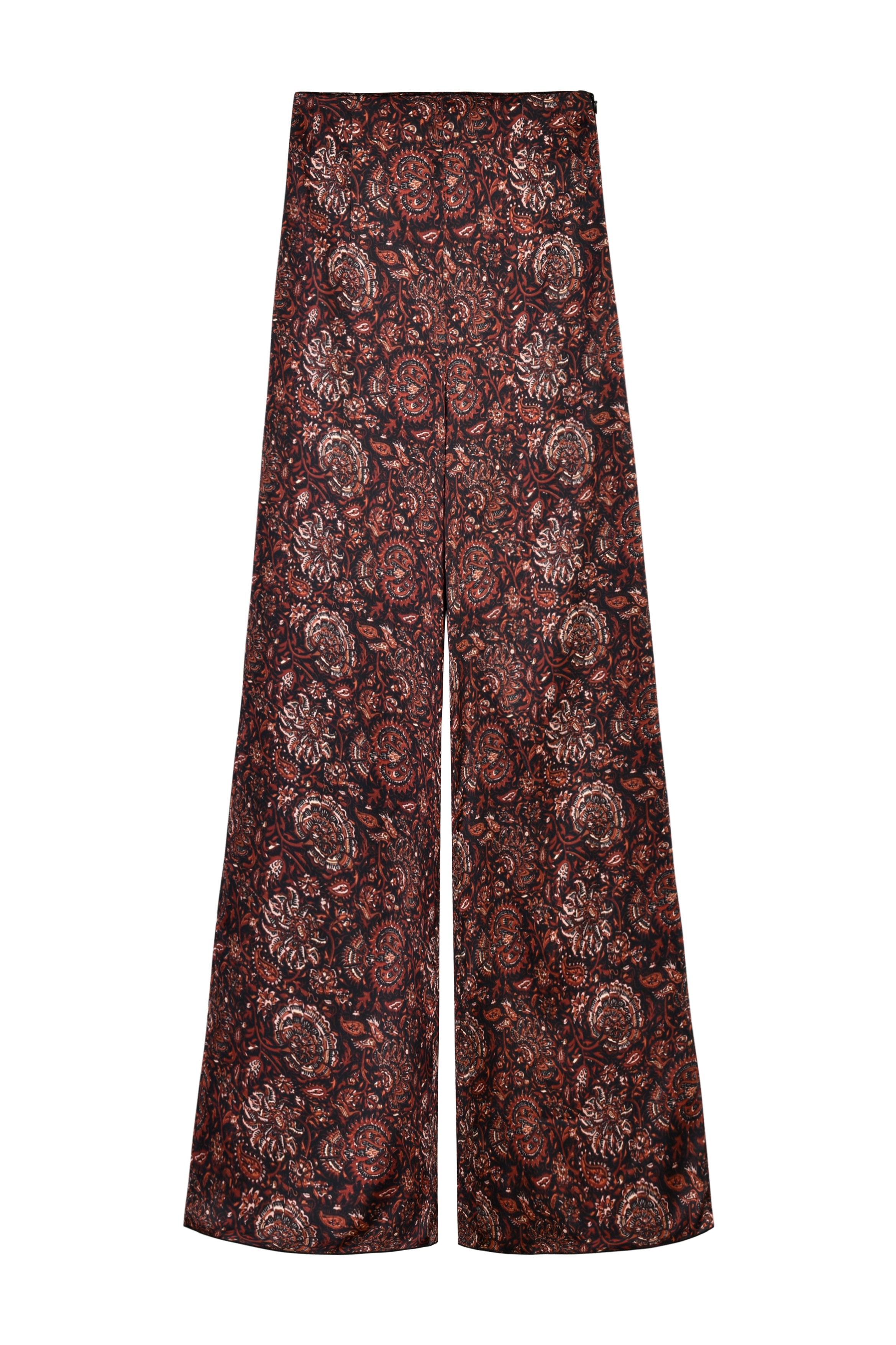 Raha Pants - Printed Silk Brown Rosewater House