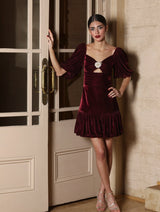 Rosa Mini Dress - Burgundy Dresses - Formal Rosewater House