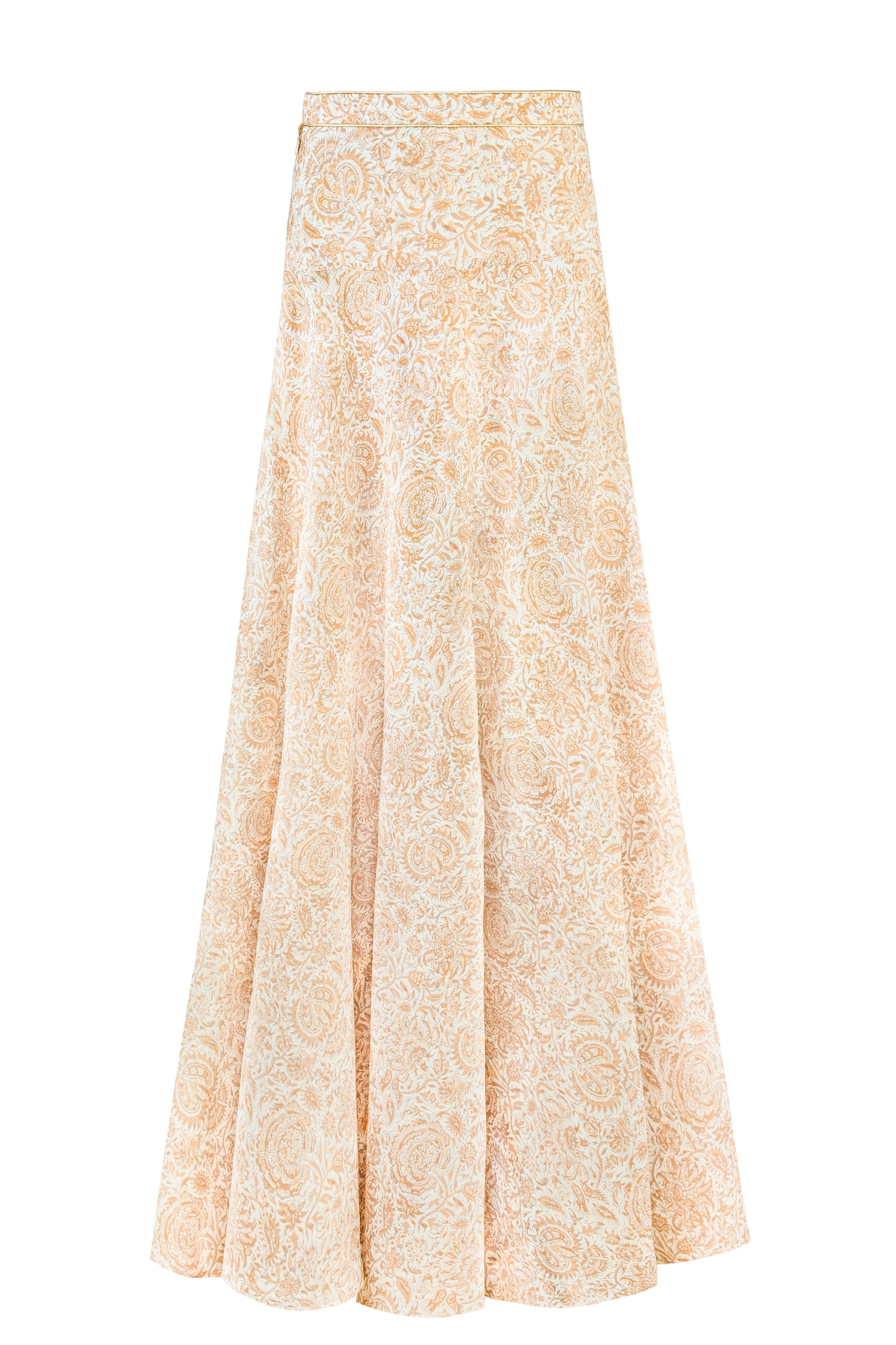 Baran Skirt - Printed Chiffon Creme Rosewater House