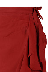 Golestan Ruffle Skirt - Deep Red Bottoms - Skirts Rosewater House