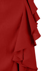Golestan Ruffle Skirt - Deep Red Bottoms - Skirts Rosewater House