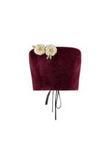 Rosa Embellished Bustier - Burgundy Rosewater House