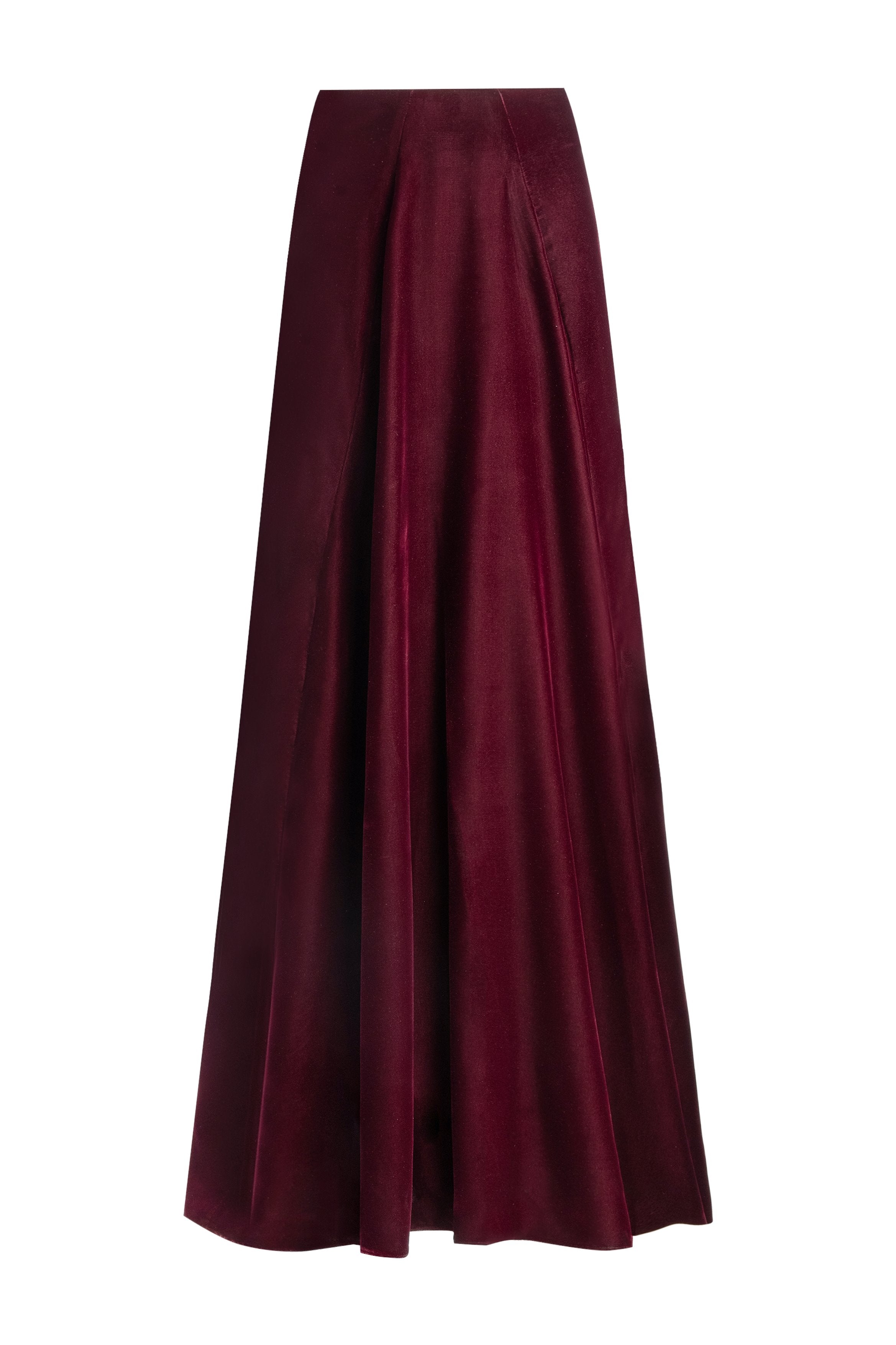 Persica Maxi Velvet Skirt - Burgundy Rosewater House