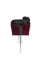 Persica Floral Bustier - Burgundy & Black Tops - Bustier & Embroidered Rosewater House