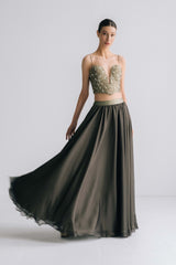 Jasmine Bustier and Skirt - Olive Dresses - Formal Rosewater House