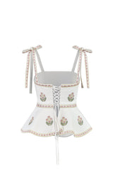 Mina Top - Ivory & Pink (SAMPLE) Rosewater House